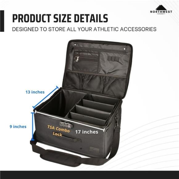 Northwest Coast Golf Shoe Bag - Trunk Organizer with Lock and Strap - Larg e - Picture 5 of 7